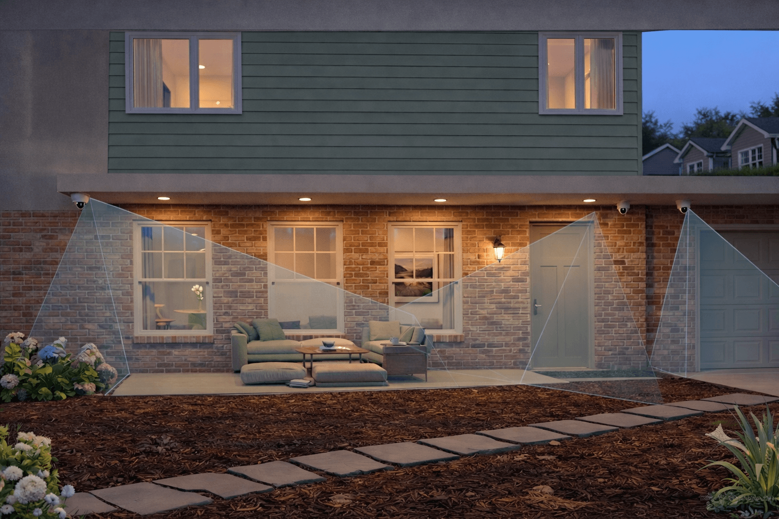 Home surveillance camera coverage